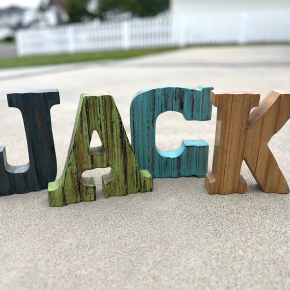 Farmhouse Country Shabby Chic 8” Solid Wood Letters - Picture 6 of 13